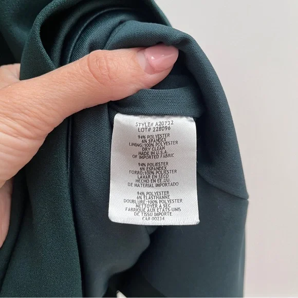 Betsy & Adam One Shoulder Dress in Dark Green - Picture 7 of 12